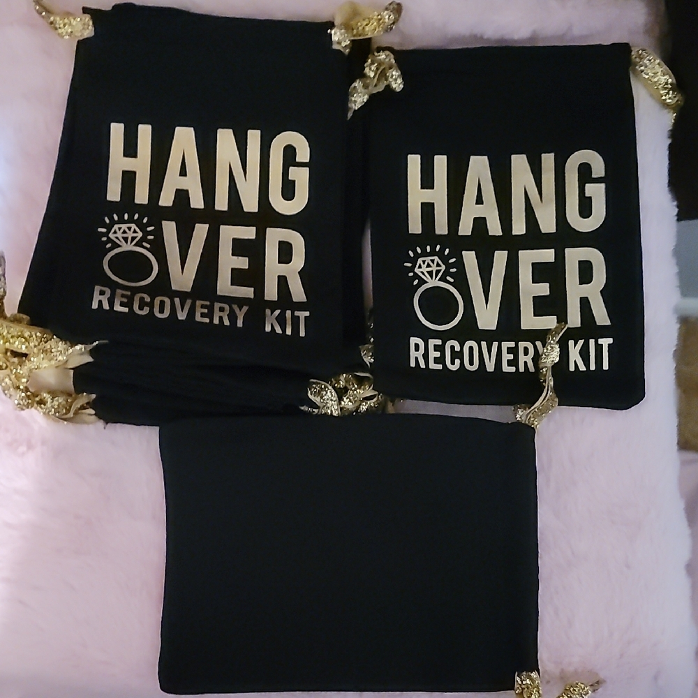 Unisex Set Of 10 For 20 Dlls. Black Hangover Recovery Kit Bags